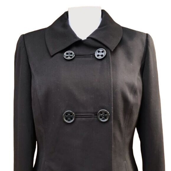 Atelier Pea Coat Double Breasted Black Womens Jacket NWT Size 8 - Picture 3 of 8